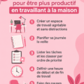 Femme travaillant à son bureau à domicile, avec un environnement inspirant