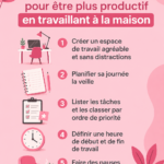 Femme travaillant à son bureau à domicile, avec un environnement inspirant