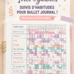 Spread coloré de Bullet Journal pour suivre les habitudes en 2024.