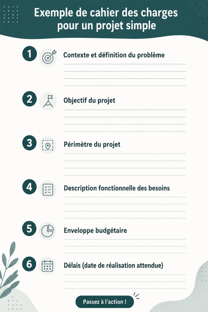 Exemple d'un cahier des charges structuré pour un projet