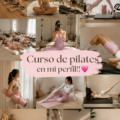 Femme pratiquant le Pilates à domicile sur un tapis, dans un cadre apaisant