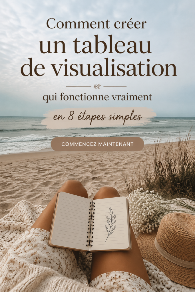 Un tableau de vision inspirant rempli d'images et de mots motivants.