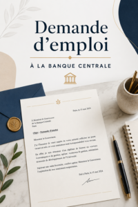 Femme réfléchissant à sa demande d'emploi à la Banque Centrale