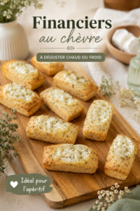 Financiers au chèvre présentés sur une belle assiette
