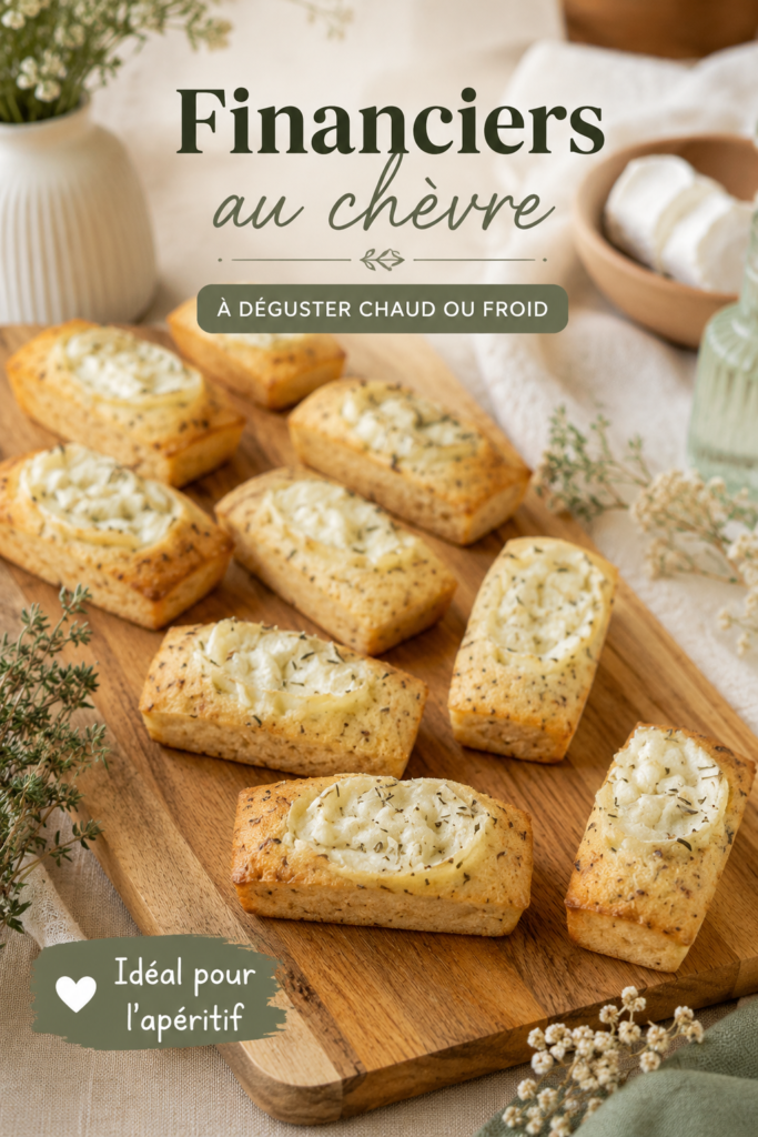 Financiers au chèvre présentés sur une belle assiette