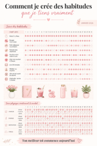 Femme souriante tenant un calendrier de suivi des habitudes