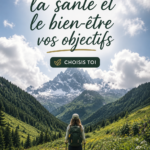 Un vision board coloré avec des images inspirantes pour la santé et le bien-être.