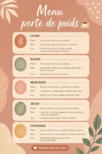 Menu équilibré pour la perte de poids avec des plats savoureux et sains