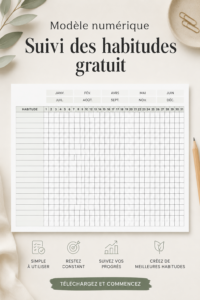 Capture d'écran d'un modèle gratuit de suivi des habitudes numériques, illustrant une interface pratique et conviviale.