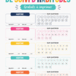 Modèles de suivi d'habitudes à imprimer, coloriés et variés