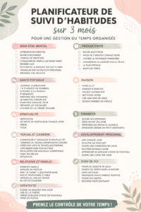 Un planner d'habitudes illustré sur une table