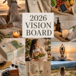 Un joli tableau de vision 2026 avec des images inspirantes et des mots motivants.