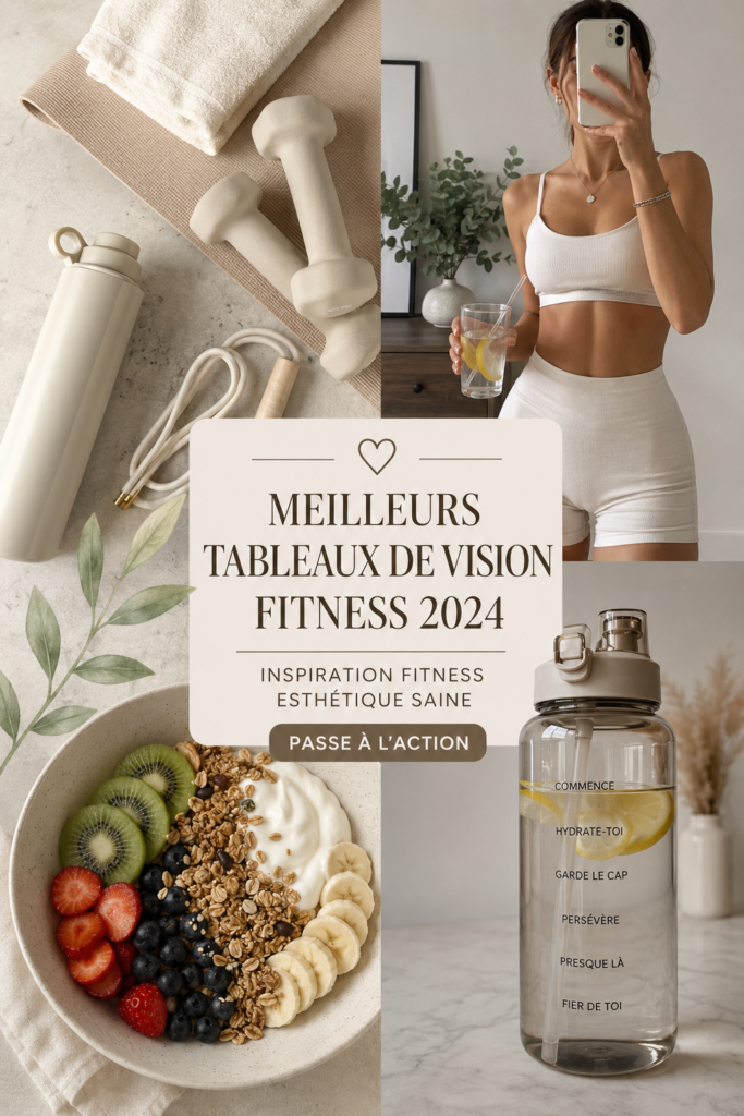 Un tableau de vision fitness inspirant avec des images de santé et de bien-être