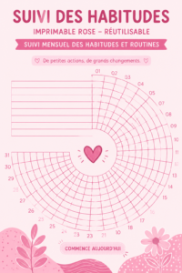 Un exemple de tracker d'habitudes coloré pour le mois