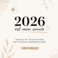 Un tableau de vision coloré avec des images inspirantes pour 2026.