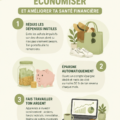 Femme souriante tenant un carnet de budget pour gérer ses finances personnelles.