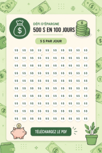 Une femme souriante consultée un guide sur l'économie d'argent avec un ordinateur.
