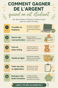 Étudiante travaillant sur son ordinateur pour gagner de l'argent