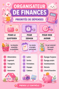 Femme consultant son budget avec un ordinateur et un carnet de notes