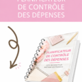 Planificateur de contrôle des dépenses avec des notes et stylos
