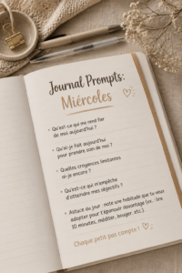 Femme écrivant dans son journal avec des idées créatives