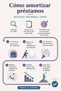 Femme souriante utilisant un tableau pour gérer ses dettes avec la méthode snowball.