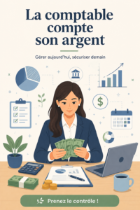 Femme comptant de l'argent avec un sourire, symbolisant la gestion financière