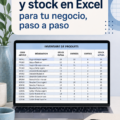 Capture d'écran d'un modèle d'inventaire créé sur Excel