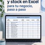 Capture d'écran d'un modèle d'inventaire créé sur Excel