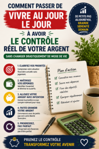 Femme heureuse utilisant une application de gestion financière, représentant le contrôle de son budget.
