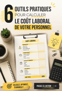 Image d'un tableau de calcul des coûts du personnel avec des graphiques.