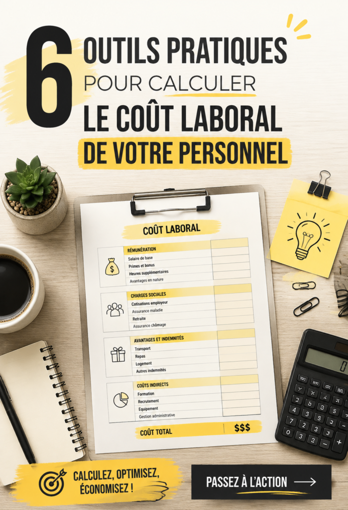 Image d'un tableau de calcul des coûts du personnel avec des graphiques.