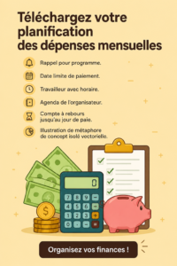 Exemple de planning de dépenses mensuelles pour une meilleure gestion financière