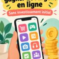 Femme utilisant une application sur son smartphone pour gagner de l'argent en ligne