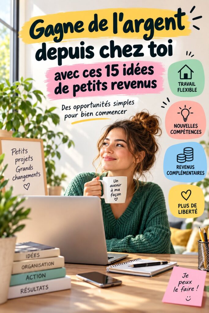 Femme travaillant depuis son bureau à domicile, concentrée sur son projet