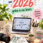 Femme assise à une table, travaillant sur un projet créatif pour gagner de l'argent