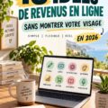 Illustration d'une femme travaillant sur son ordinateur tout en profitant de la flexibilité de son side hustle discret.