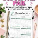Femme utilisant un carnet budgétaire imprimable pour planifier ses finances.