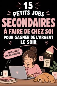 femme travaillant sur ordinateur à domicile le soir pour arrondir ses fins de mois