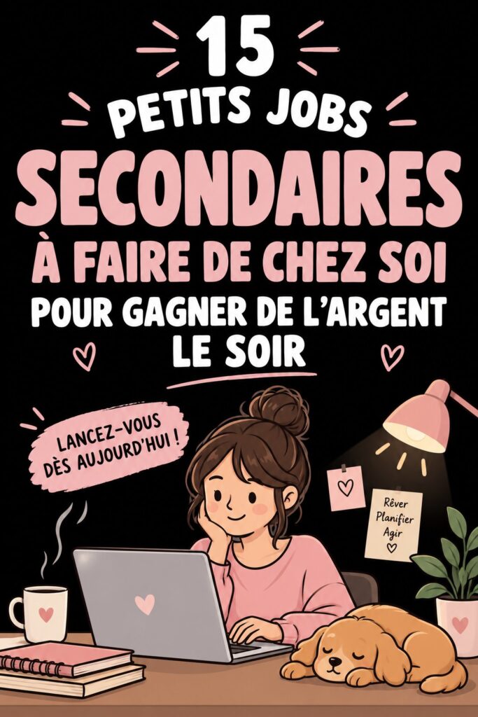 femme travaillant sur ordinateur à domicile le soir pour arrondir ses fins de mois