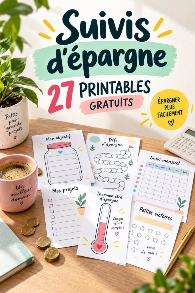 Modèles d'épargne imprimables gratuits pour suivre ses économies