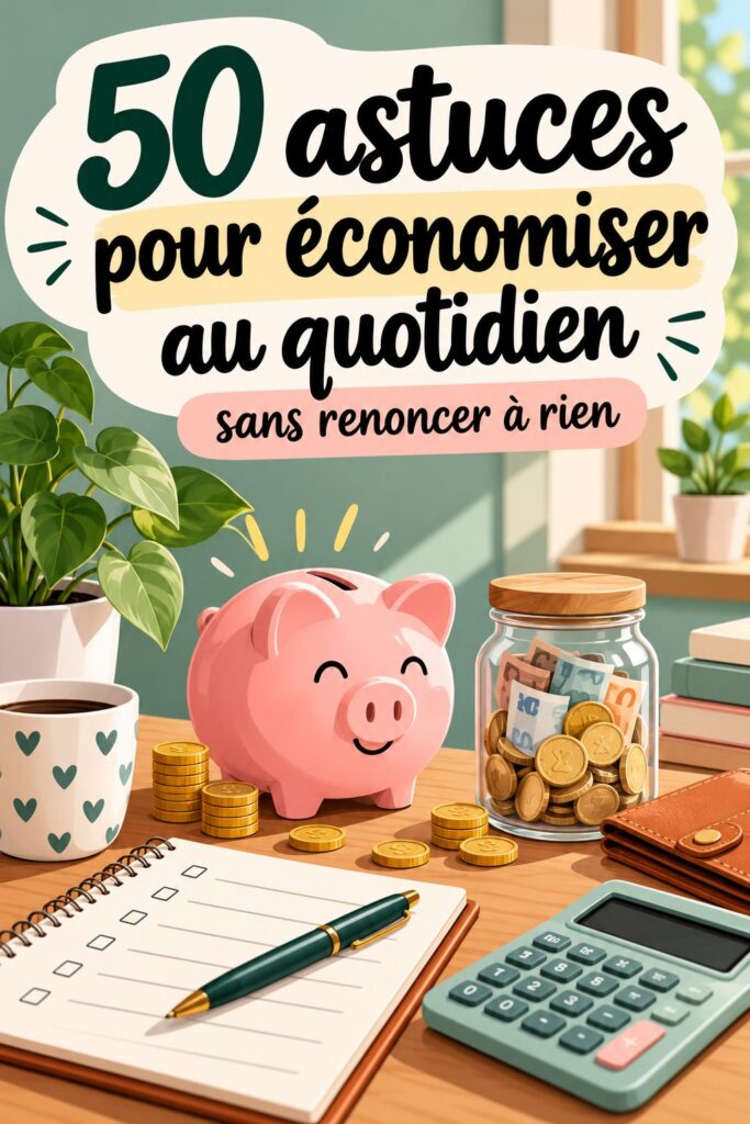 Femme souriante examinant son budget avec des notes et un ordinateur.