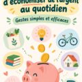 Femme souriante consultant son budget pour économiser de l'argent.