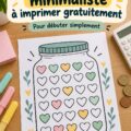 Visuel d'un défi d'épargne minimaliste facile à imprimer