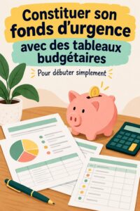 Femme souriante examinant un budget avec des imprimables pratiques pour son fonds d'urgence