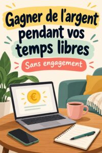 Femme souriante travaillant sur son ordinateur depuis chez elle pour gagner de l'argent pendant son temps libre.
