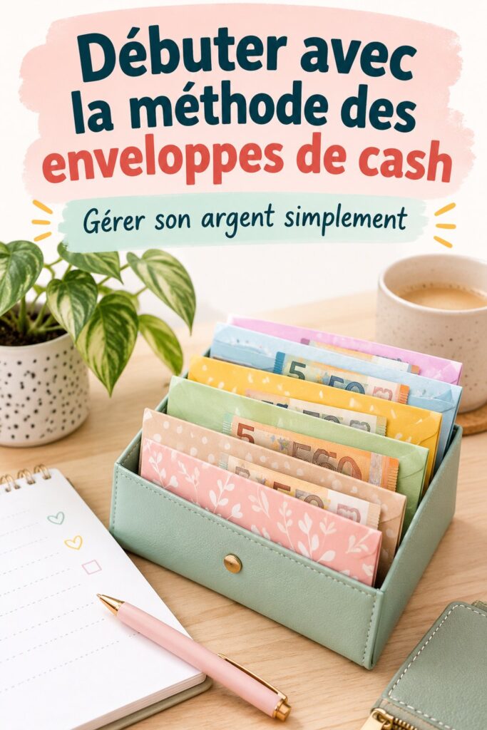 Femme analysant son budget avec un système d'enveloppes et des billets de banque.