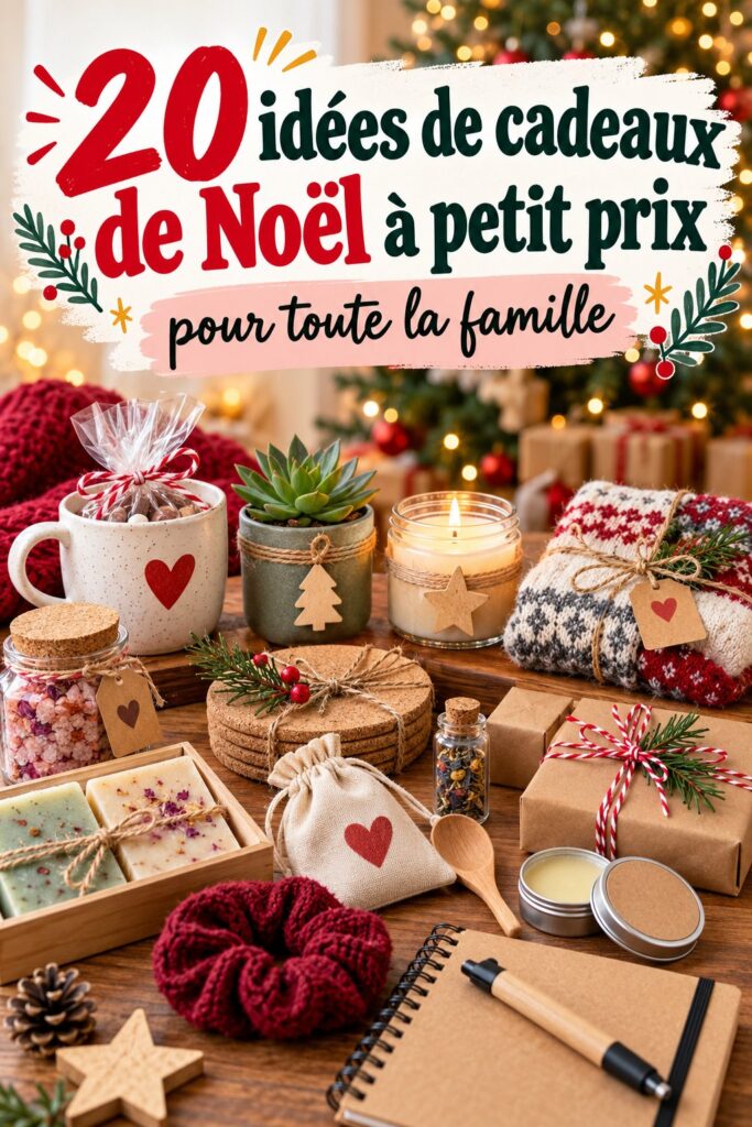 Idées de cadeaux de Noël en gros sur une table festive