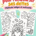 Une femme colorie une page de plan de remboursement de dettes, illustrant une approche créative de la gestion financière.
