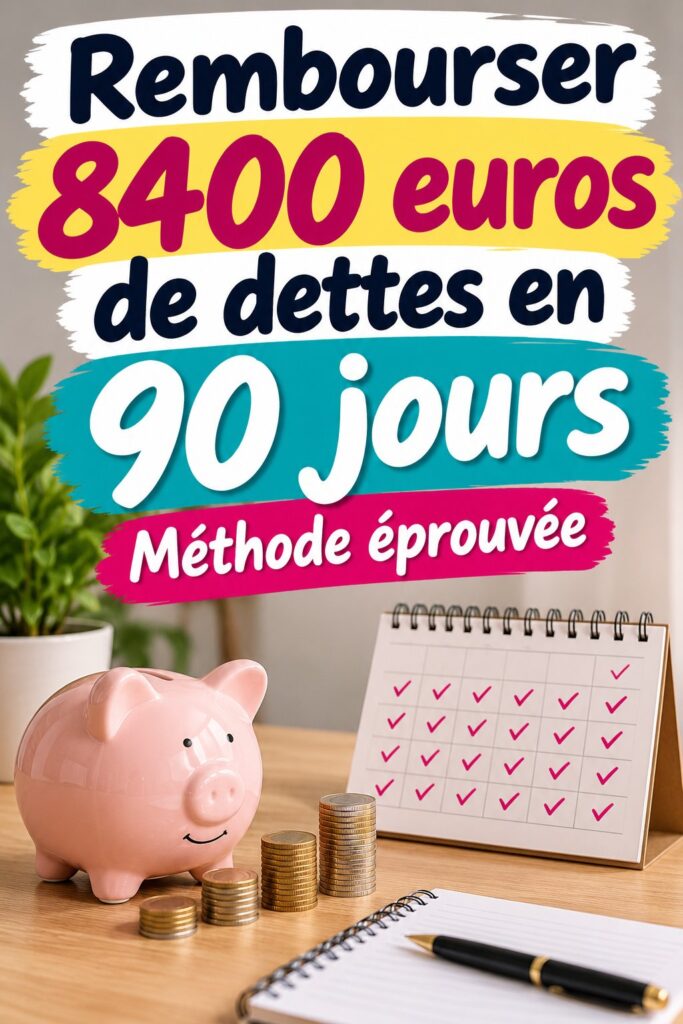 Femme souriante regardant des notes de budget avec un verre de thé